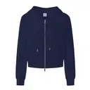 Maui Cropped Zip Hoodie Navy mto Front