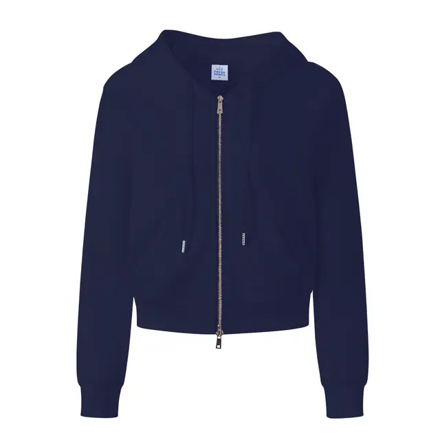 Maui Cropped Zip Hoodie Navy mto Front