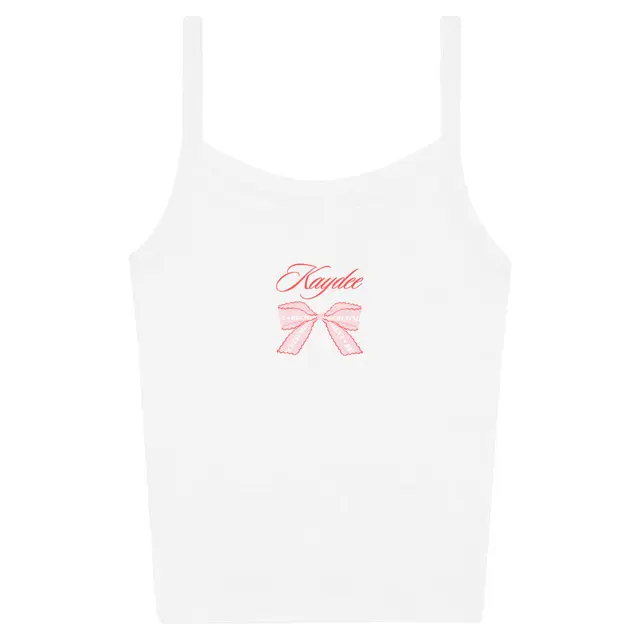 Kappa Delta Elegant Script with Pink Bow Recruitment Tank 2
