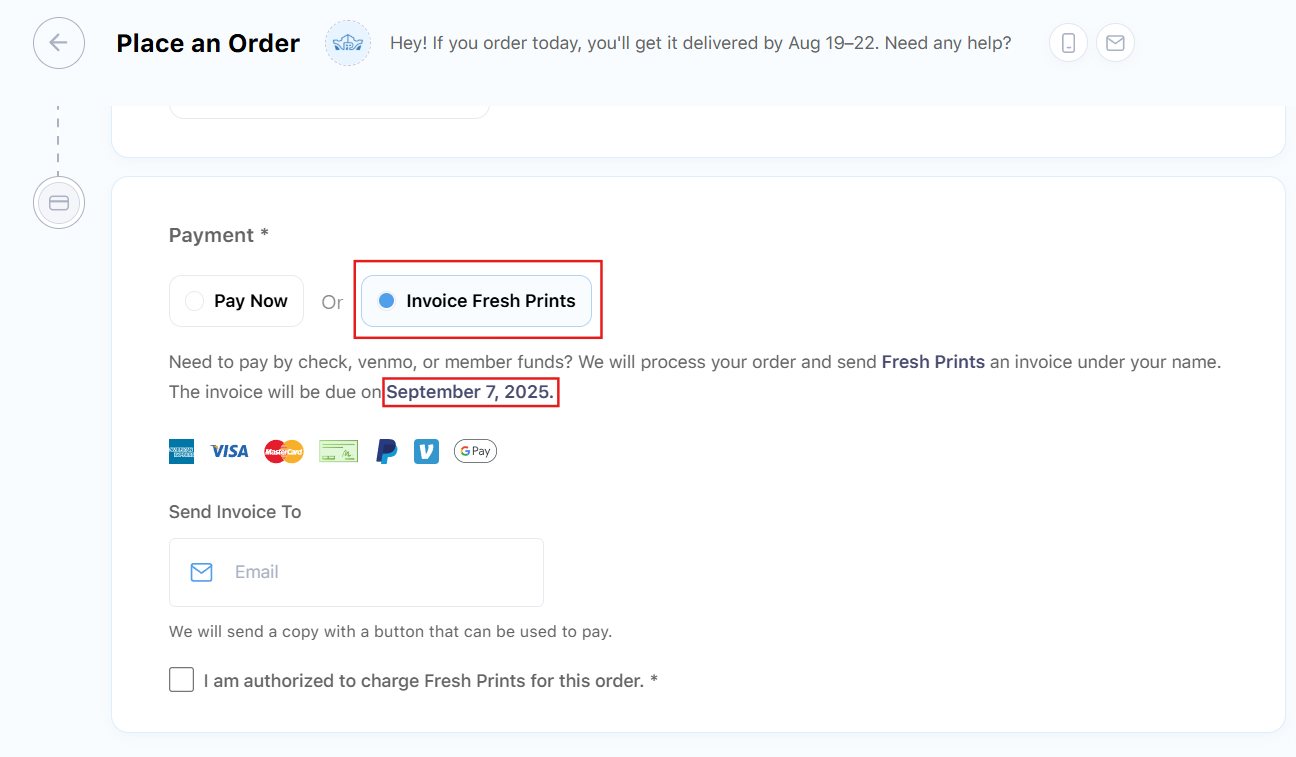 Available Payment Options With Fresh Prints Self Checkout