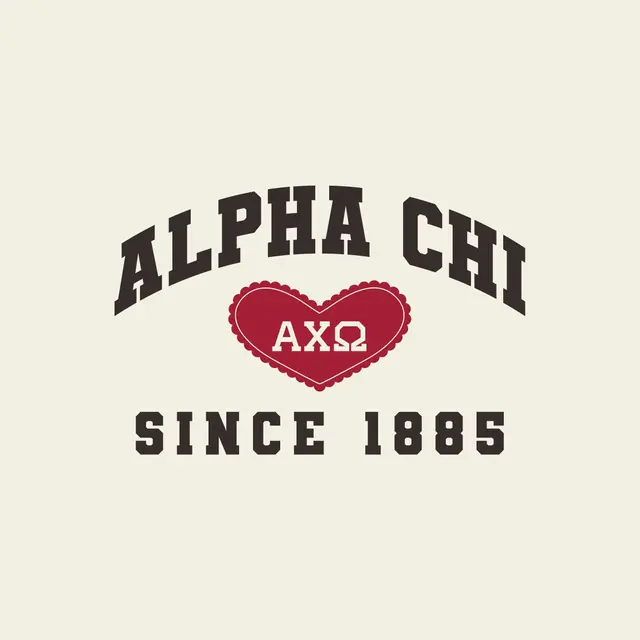Alpha Chi Omega Block Texts and Scalloped Heart PR Tank