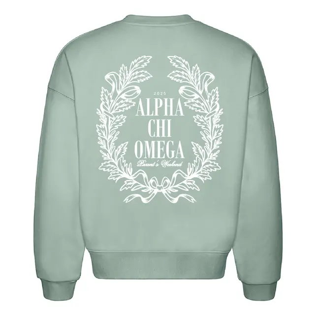 Alpha Chi Omega Laurel Wreath Parent's Weekend Crewneck 2