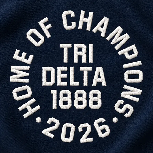 Delta Delta Delta Block Lettering Circle Text PR Shorts