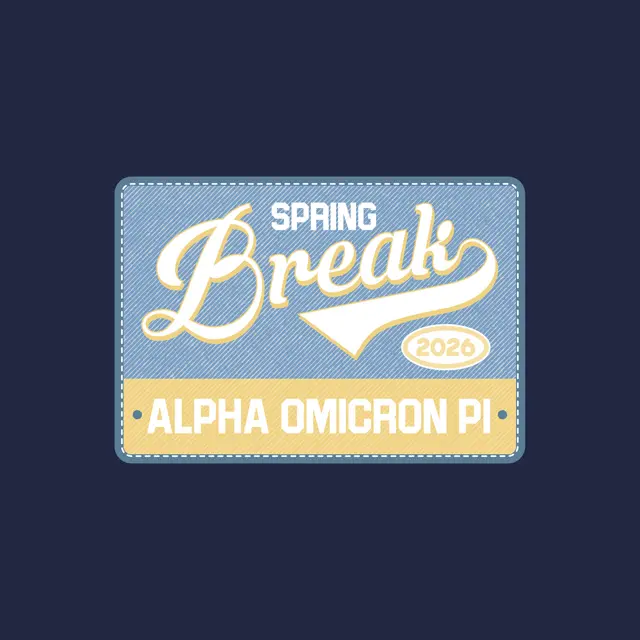 Alpha Omicron Pi Flowing Script Spring Break Hoodie