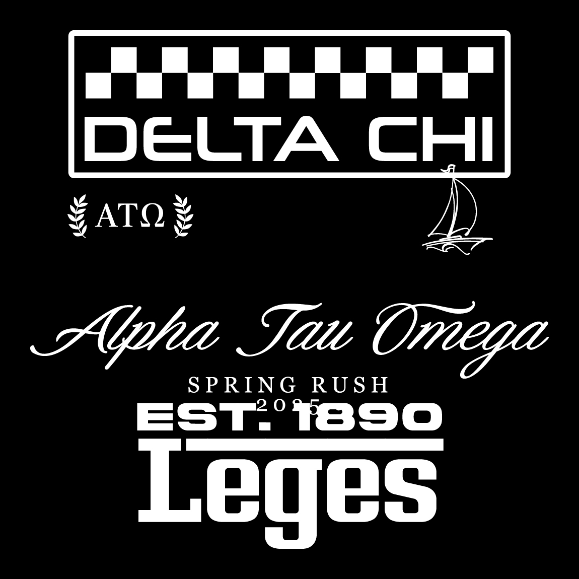 Delta Chi Racing Text and Checkered Flag Pattern in White PR Jacket ...
