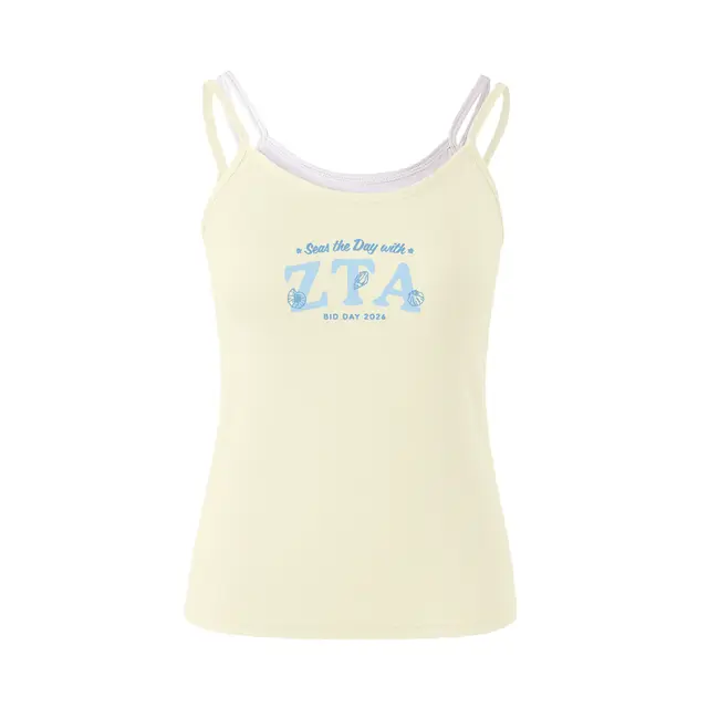Zeta Tau Alpha Seashell Text Bid Day Tank 2