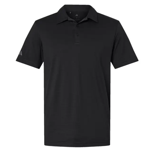Adidas Men's Textured Stripe Polo Black Front