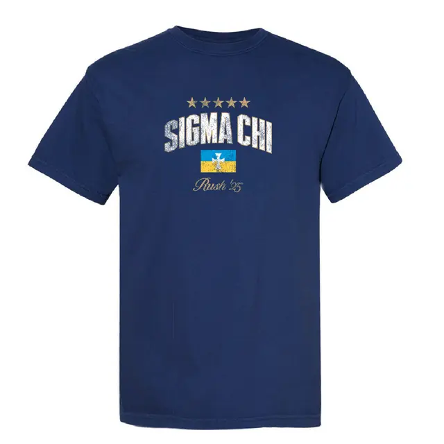 Sigma Chi Distressed Stars and Flag Rush Shirt 2