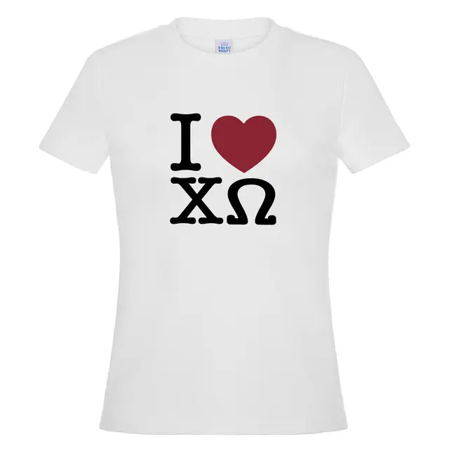 Chi Omega Heart and Greek Letters PR Shirt 2