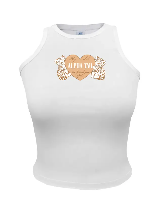 Alpha Sigma Tau Leopard Illustration Big Little Reveal Tank