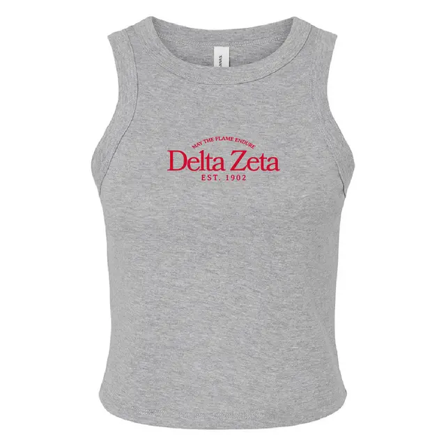 Delta Zeta Bold Red Text PR Tank 2