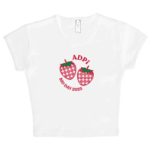 Alpha Delta Pi Gingham Strawberry Rush Shirt 2