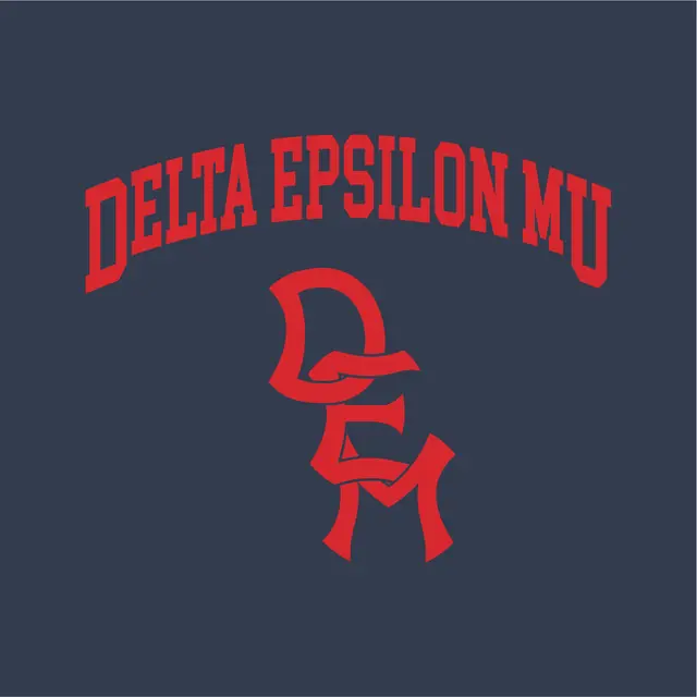 Delta Epsilon Mu Arched Lettering PR Hoodie