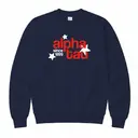 Alpha Sigma Tau Star Pattern Text PR Crewneck 2