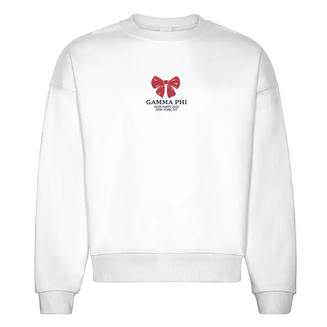 Gamma Phi Beta Bold Red Bow Date Party Crewneck 2