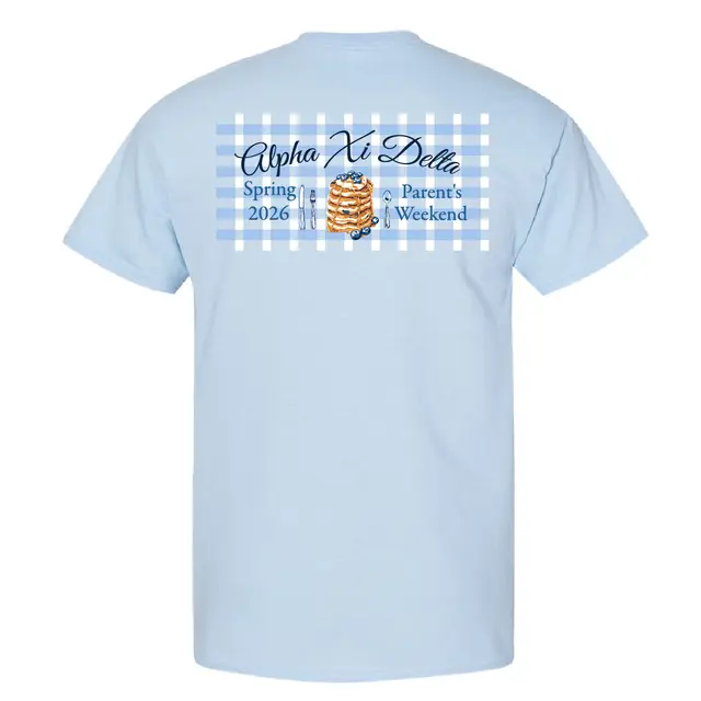 Alpha Xi Delta Pancake Stack Gingham Parents Weekend Shirt 2