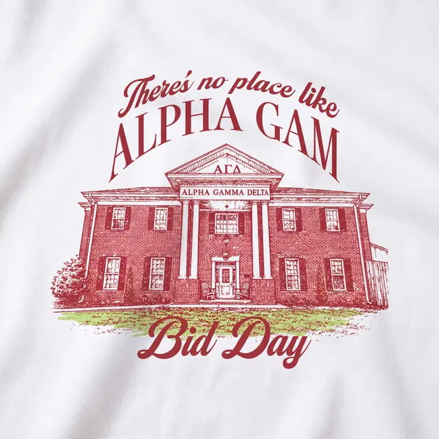 Alpha Gamma Delta Building Illustration Bid Day Shirt