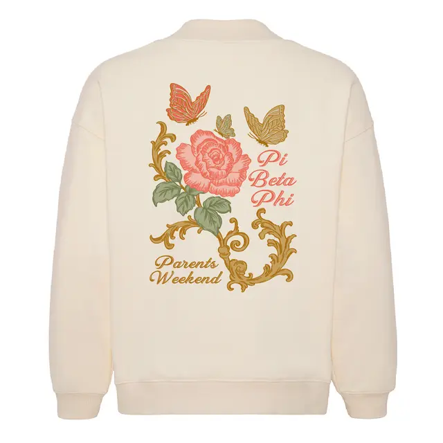 Pi Beta Phi Rose and Butterfly Parents Weekend Sweater 2