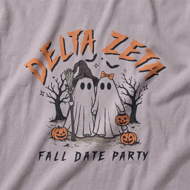 Delta Zeta Ghosts Halloween Themed Date Party Shirt