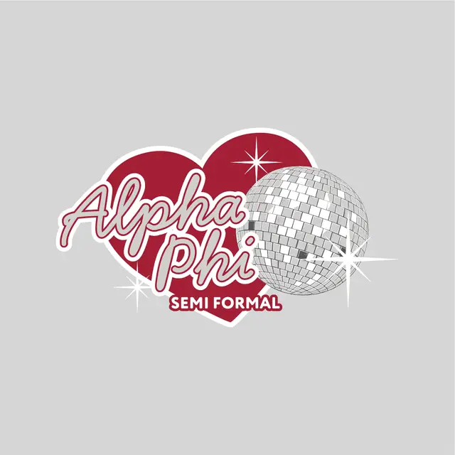 Alpha Phi Heart Disco Ball Semi Formal Sweater