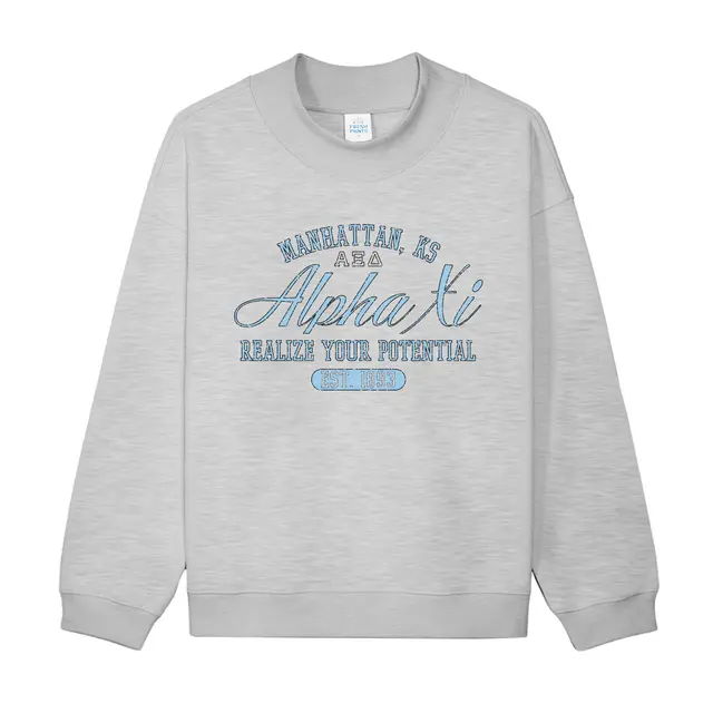 Alpha Xi Delta Script Lettering and Block Text PR Sweater 2