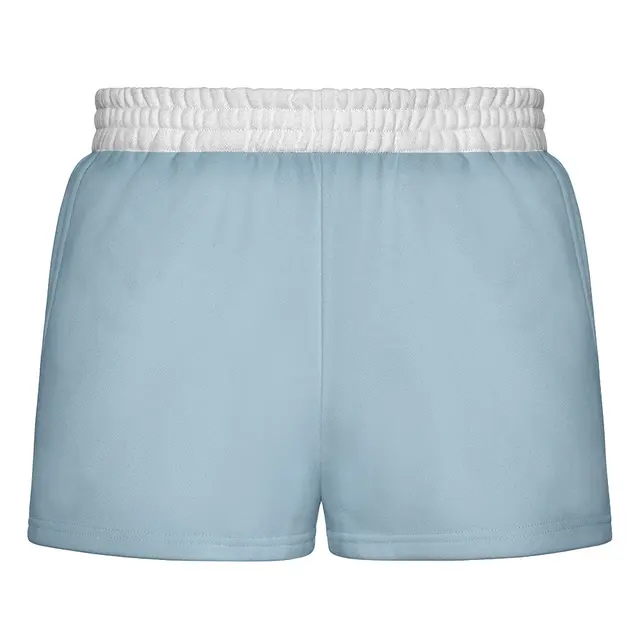 Fresh Prints Miami Heavyweight Color Block Shorts Slate Blue White mto Front