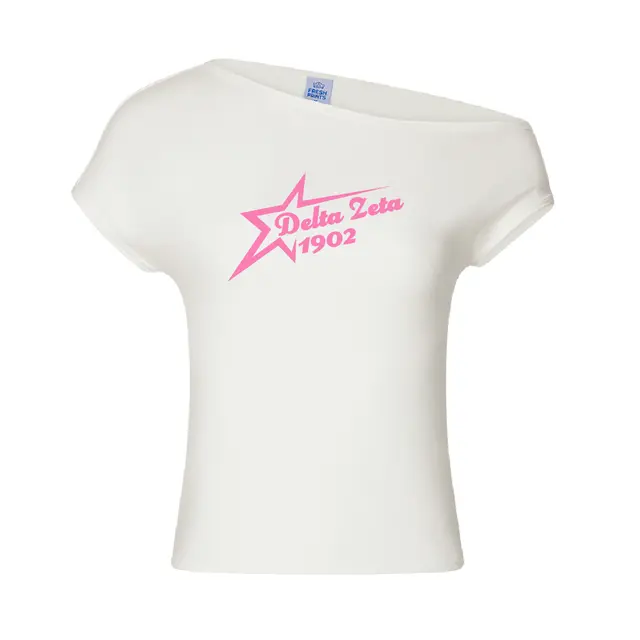 Delta Zeta Starburst Pink Text PR Shirt 2