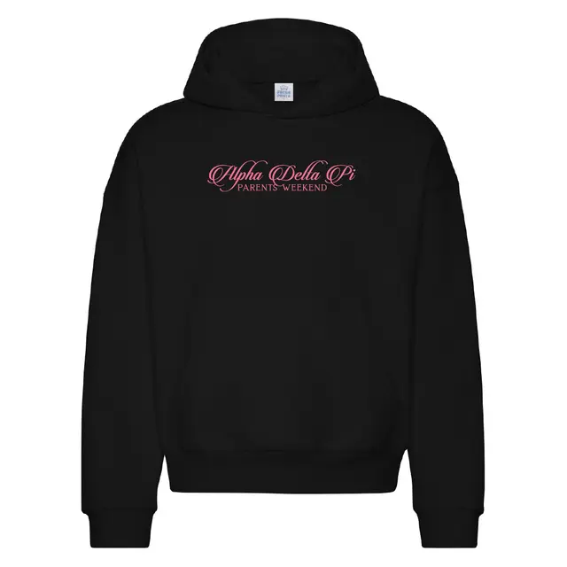 Alpha Delta Pi Elegant Script Parents Weekend Hoodie 2