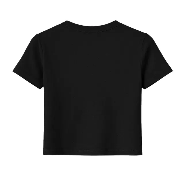 Baby Rib Short Sleeve Crop Tee Black Back