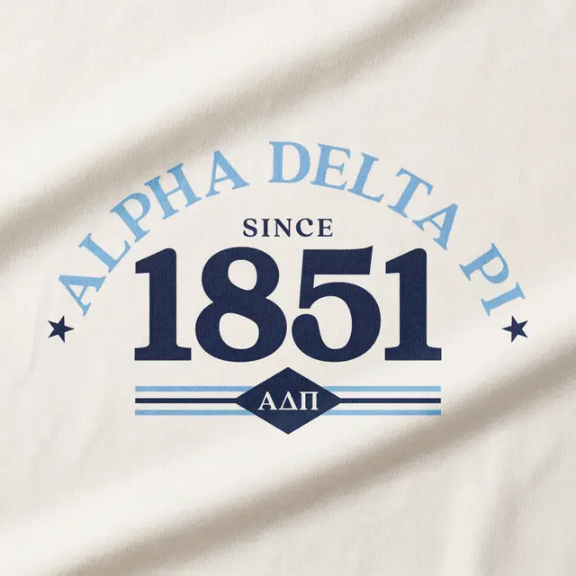 Alpha Delta Pi Arched Lettering Since Date Tanks
