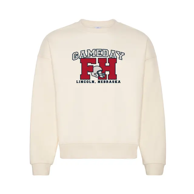 FarmHouse Stacked Text Helmet Game Day Crewneck 2