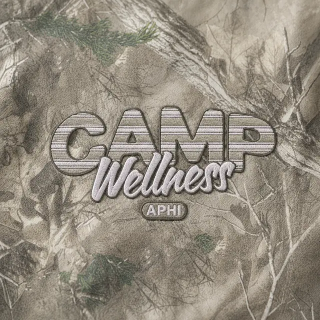 Alpha Phi Striped Camp Wellness Crewneck