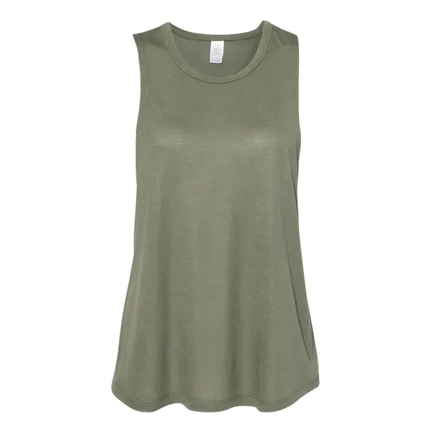 Alternative Women's Slinky Jersey Muscle Tank Army Green Front