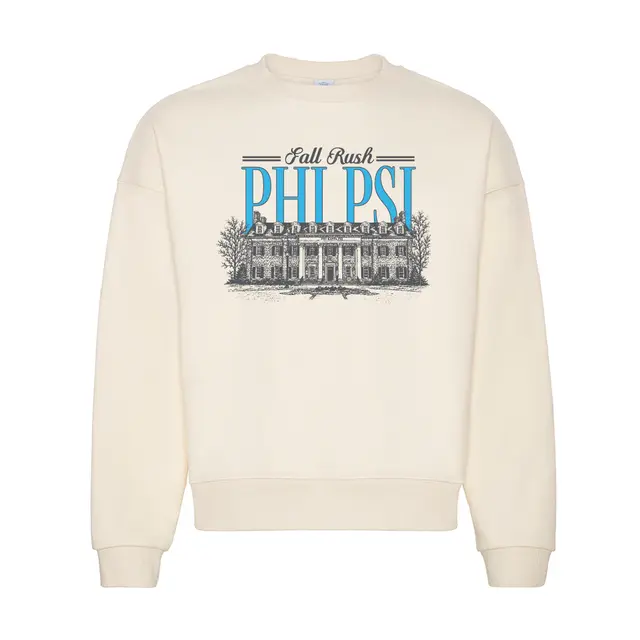 Phi Kappa Psi Block Text House Illustration Rush Crewneck 2