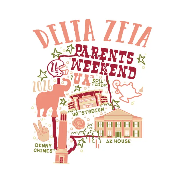 Delta Zeta Illustrated Campus Map Parents Weekend Shirt
