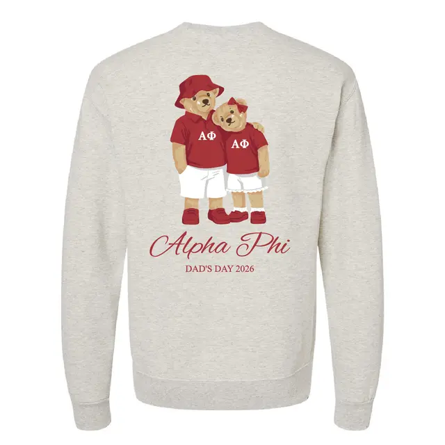 Alpha Phi Bear Illustration Parents Weekend Sweater 2