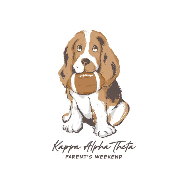 Kappa Alpha Theta Puppy Football Parent's Weekend Shirt