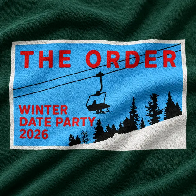 Kappa Alpha Retro Ski Lift Illustration Winter Date Party Sweater