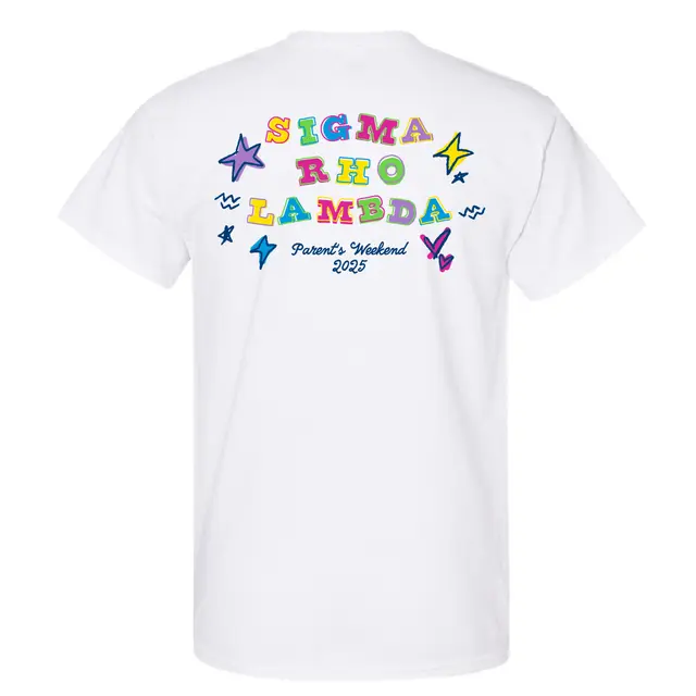 Sigma Rho Lambda Colorful Block Letter Parent's Weekend Shirt 2