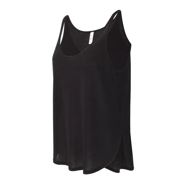 Bella + Canvas Ladies' Flowy Side Slit Tank b8802 Black Left