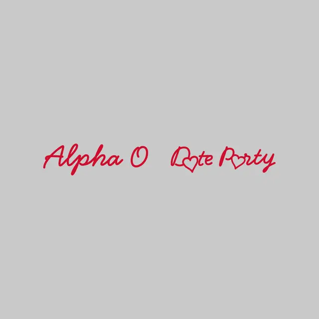Alpha Omicron Pi Heart Script Date Party Hoodie