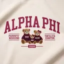 Alpha Phi Bear Family Illustration Parent's Weekend Sweater