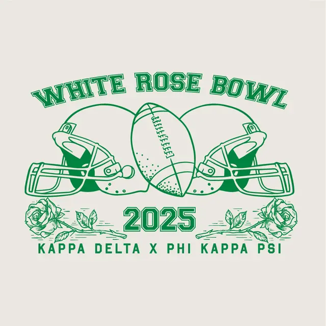 Kappa Delta Football Helmets White Rose Bowl Sweater