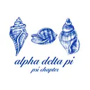 Alpha Delta Pi Blue Seashell Illustration PR Shirt