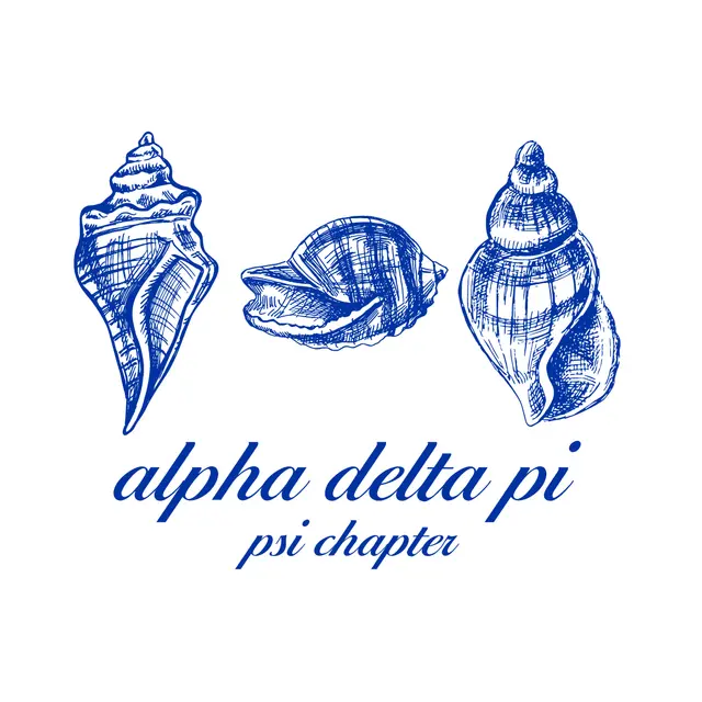 Alpha Delta Pi Blue Seashell Illustration PR Shirt