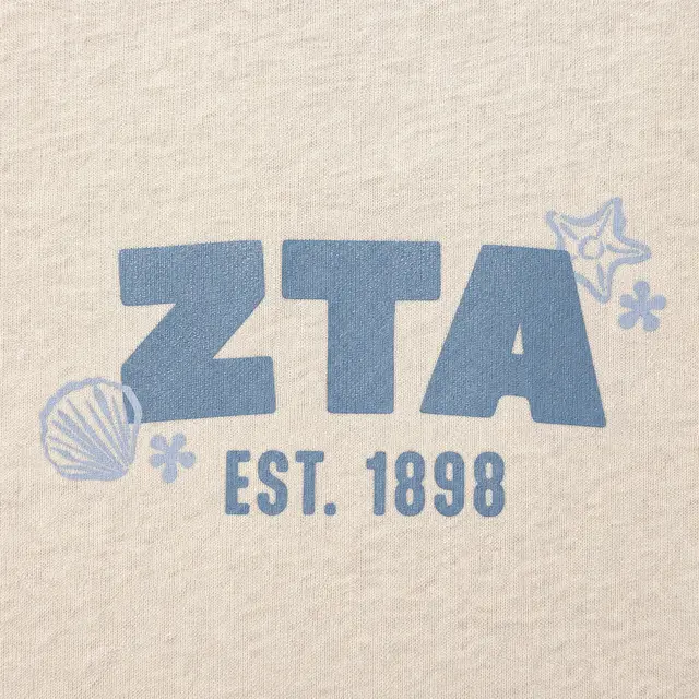 Zeta Tau Alpha Coastal Shell Illustration PR Shorts