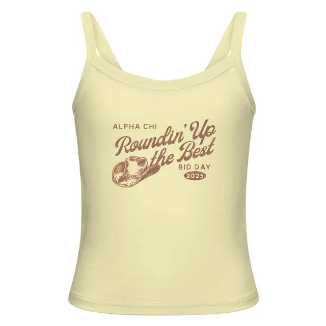 Alpha Chi Omega Roundin' Up The Best Cowboy Hat Graphic Bid Day Tank 2