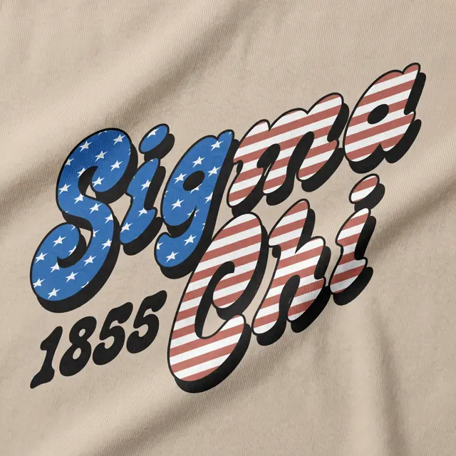 Sigma Chi Bold Lettering Patriotic Design Hoodie