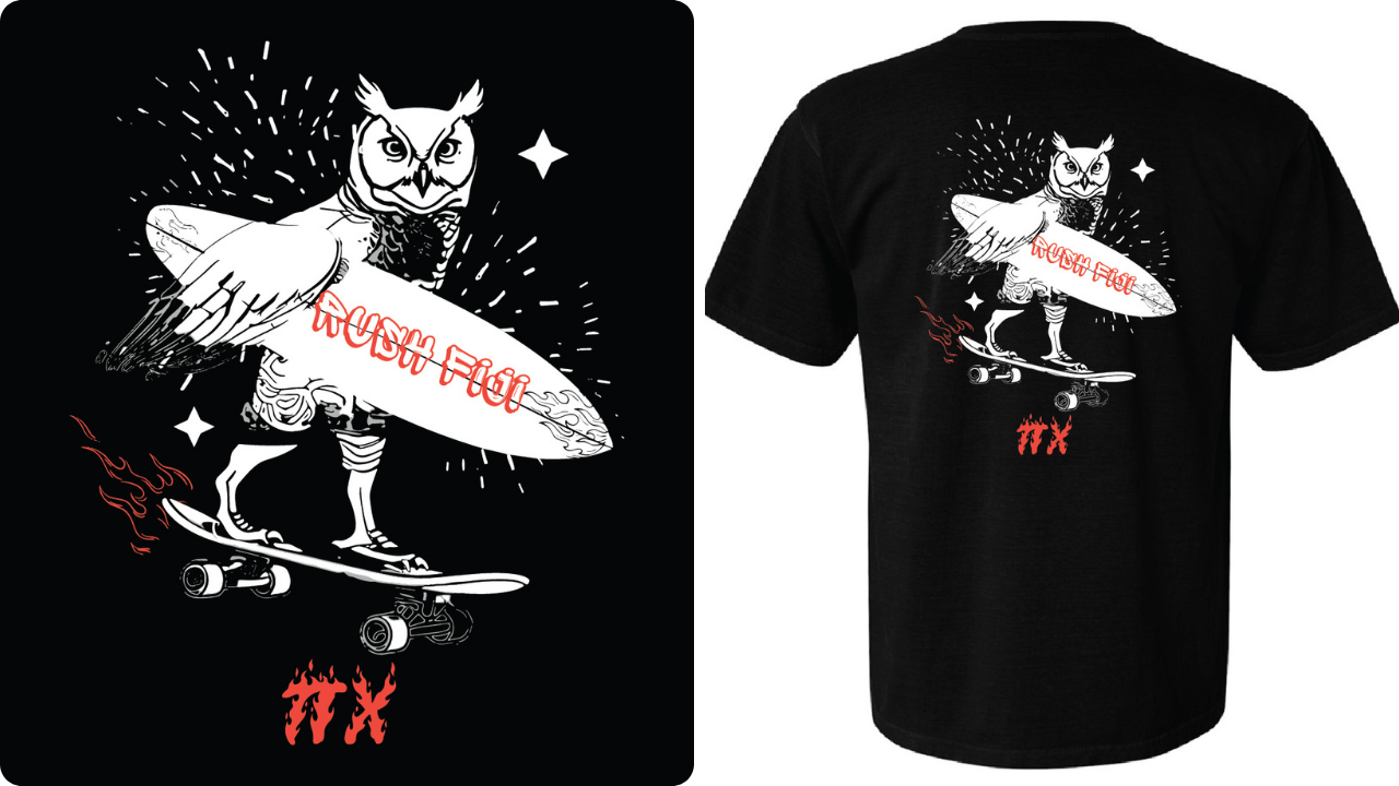 Classic Greek Group Owl With Snowboard And Skateboard Spring Rush Shirt