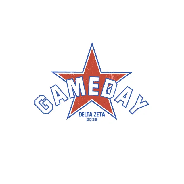 Delta Zeta Bold Star Graphic Game Day Shirt